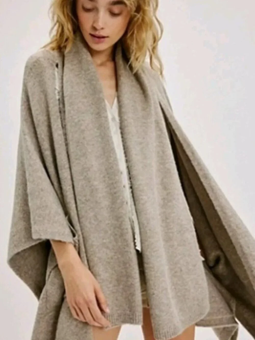 FREE PEOPLE Ellie Scarf Wrap in Oatmeal One Size OS NWT